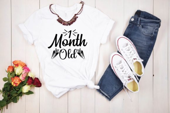 1 Month Old Svg Graphics for T-Shirt Designs