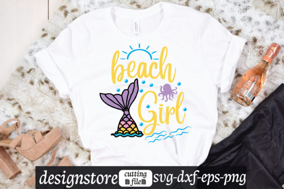 Beach Girl Svg Graphics for T-Shirt Designs