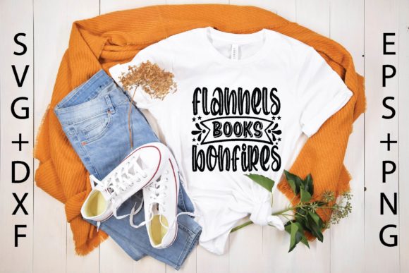 Flannels Books Bonfires Svg Graphics for T-Shirt Designs