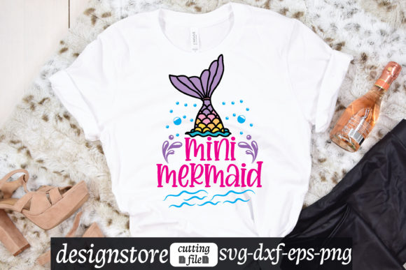 Mini Mermaid Svg: A Graphic Design Asset for T-Shirt Designs