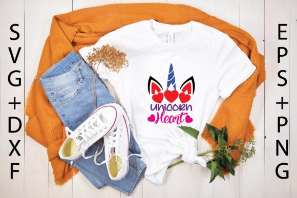 Unicorn Heart Svg Graphics for T-Shirt Designs