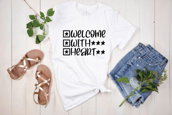 Welcome with Heart Graphic for T-Shirt Designs
